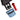 Black and blue mechanical component with a red arrow pointing upwards on a white background